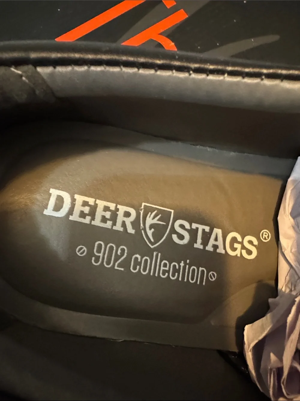 Deer Stags Black Slip-On Leather Loafers
